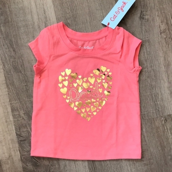 4/$25 Cat & Jack tee shirt Dad with hearts - Picture 1 of 5